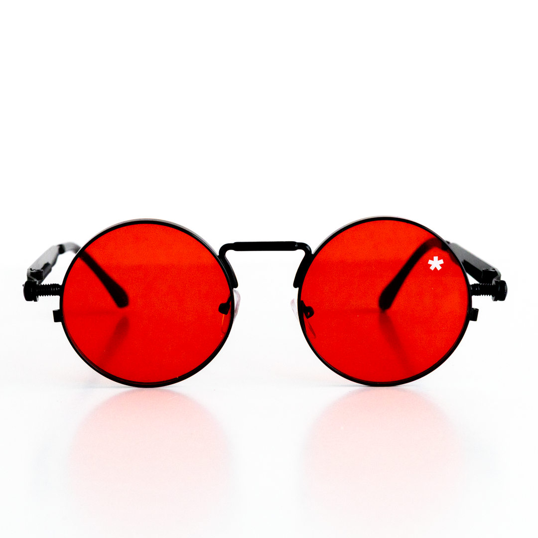 red steampunk goggles Hooman Specs